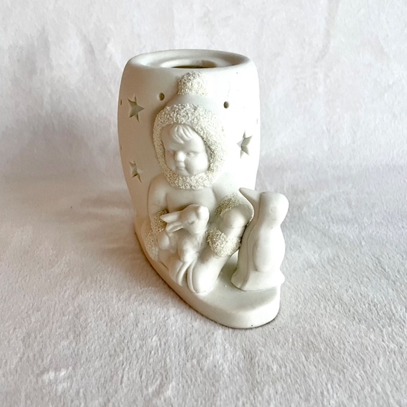 Vintage Delagar Collectibles Votive Tealight Candle Holder Snowbabies - Picture 3 of 16